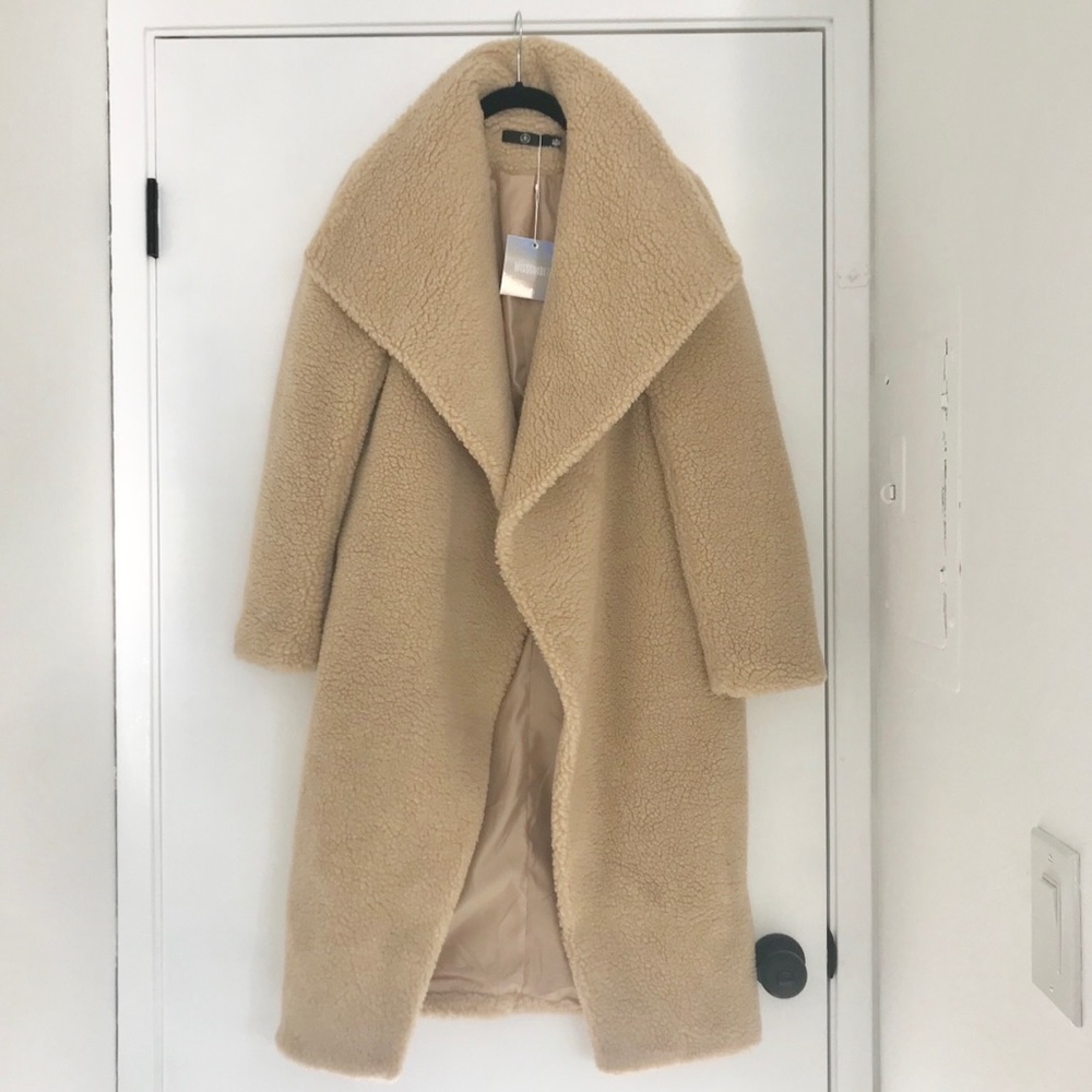 BNWT Missguided Waterfall Teddy Coat